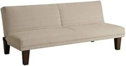 N/a Convertible Futon Couch Bed With Microfiber Upholstery And Wood Legs - Tan -Safavieh Furniture 21 ByiN2jgL. AC 3