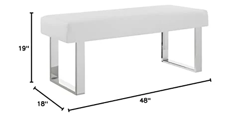 Armen Living Amanda Dining Bench, Off-White 5 Armen Living Amanda Dining Bench, Off-White - Image 5