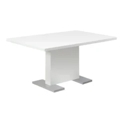 Monarch Specialties High Glossy White Dining Table, 35 X 60-Inch
