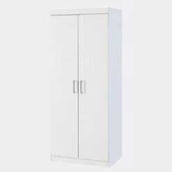 GENERIC 2-Door Storage Wardrobe Cabinet White Modern Contemporary Wood Finish Adjustable Shelving -Safavieh Furniture 215uYHS9HOL