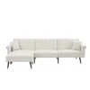 GENERIC L-Shape Sectional Sofa With Ottoman Elegant Line Design Folding Futon Bed Nailhead Trim White Cabin Lodge Mid-Century Modern Solid Velvet Handmade