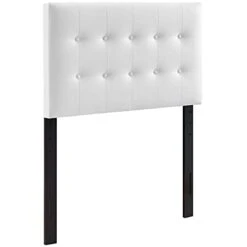 Emily Tufted Button Faux Leather Upholstered Twin Headboard In White 14 Emily Tufted Button Faux Leather Upholstered Twin Headboard In White -Safavieh Furniture 2179ifVJ6gS