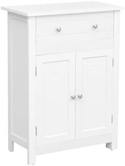 Erinnyees Freestanding Pantry, Floor Utility Storage Cabinet With Doors And Shelves, Pantry Cabinets Cupboard For Living Room Kitchen Hallway Bathroom, White -Safavieh Furniture 217tiwzk8nL. AC