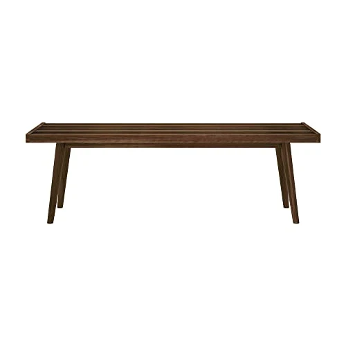 Plank+Beam Mid-Century Double Wood Entryway Bench, Walnut, 56.25" (PB184302-008) 2 Plank+Beam Mid-Century Double Wood Entryway Bench, Walnut, 56.25" (PB184302-008) - Image 2