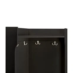 Vlinlvo 3-in-1 Entryway Corner Hall Tree With Storage Shelves /Black Corner Shelf/ With Hooks / Coat Stand -Safavieh Furniture 21967AUIqwL