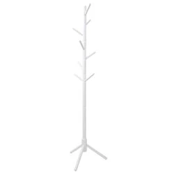 Clewiltess Wooden Tree 8 Hooks Coat Rack Stand, Hallway/Entryway Coat Hanger Stand For Clothes, Suits, Accessories,Super Easy Assembly (White) -Safavieh Furniture 21AeFYUDlZL