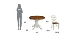 French Countryside Oak/White 42" Round Pedestal Dining Table With 4 Chairs By Home Styles 10 French Countryside Oak/White 42" Round Pedestal Dining Table With 4 Chairs By Home Styles -Safavieh Furniture 21DaynAt4jL