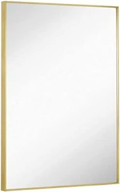 Hamilton Hills 22x30 Inch Metal Framed Brushed Black Rectangular Mirror | Simple Edge Bathroom Mirrors For Wall | Decorative Entryway Squared Corners Mirror | Hangs Horizontally And Vertically -Safavieh Furniture 21LQJ02A3L. AC