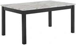 New Classic FURNITURE Celeste Dining Table For 6 With Heat Resistant Faux Marble, 64-Inch, Black Base With White & Gray Top -Safavieh Furniture 21Lz0suIKxL. AC