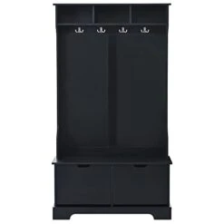 NCKMYB Entryway Hall Tree Coat Rack Bench With Shoes Storage Cabinet, Mudroom Bench Entryway Organizer With Shoe Rack Hooks Shelves, For Entrance Corner Hallway, Grey -Safavieh Furniture 21ORPh2sFZL