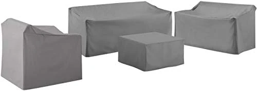 Crosley Furniture MO75011-GY Heavy-Gauge Reinforced Vinyl 4 Piece Furniture Cover Set (Loveseat, Sofa, Table/Ottoman, Chair), Gray 7 Crosley Furniture MO75011-GY Heavy-Gauge Reinforced Vinyl 4 Piece Furniture Cover Set (Loveseat, Sofa, Table/Ottoman, Chair), Gray - Image 7