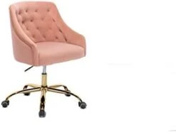 N/A ZOBIDO Home Office Task Chair With Wheels, Velvet Seashell Back Swivel Desk Chair, For Kids, Women, Girls Living Room, Vanity (red) -Safavieh Furniture 21Pu6S5hfdL. AC