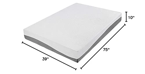 10 Inch Wave Gel Infused Memory Foam Mattress,Gray (Twin) 2 10 Inch Wave Gel Infused Memory Foam Mattress,Gray (Twin) - Image 2