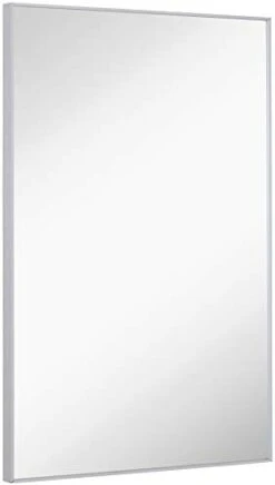 Hamilton Hills 22x30 Inch Metal Framed Brushed Black Rectangular Mirror | Simple Edge Bathroom Mirrors For Wall | Decorative Entryway Squared Corners Mirror | Hangs Horizontally And Vertically -Safavieh Furniture 21QGrbgHiDL. AC