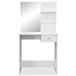 N / A Dressing Table Chipboard， PVC Edges And Is Stable And Durable，Storage Shelves, Makeup Organizer，Vanity Dressing Table ，29.5"x15.7"x55.5" White -Safavieh Furniture 21QQTzmHYeL