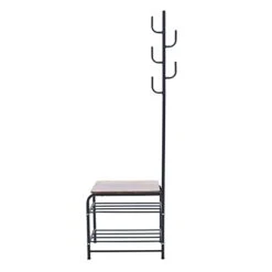 Titunjian Coat Rack Shoe Bench Storage Shelves Stool 3-in-1 Hall Tree Storage Shelf Organizer Entryway Shoe Bench With 2 Storage Rack -Safavieh Furniture 21QQpVl62XL