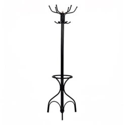 Nightcore Coat Rack Freestanding, Entryway Coat Hanger With Umbrella Rack, Clothes Coat Tree Stand With 12 Hanging Hooks, Coat Rack With Umbrella Stand For Jackets Bags Hats Purse Scarf, Black