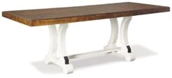 Signature Design By Ashley Valebeck Farmhouse Rectangular Extension Dining Table, Fits Up To 8, White & Brown -Safavieh Furniture 21Y1EiN8OFL