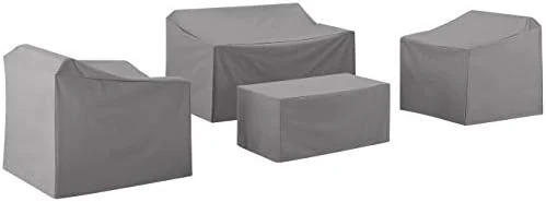 Crosley Furniture MO75011-GY Heavy-Gauge Reinforced Vinyl 4 Piece Furniture Cover Set (Loveseat, Sofa, Table/Ottoman, Chair), Gray 11 Crosley Furniture MO75011-GY Heavy-Gauge Reinforced Vinyl 4 Piece Furniture Cover Set (Loveseat, Sofa, Table/Ottoman, Chair), Gray - Image 11