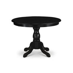 East West Furniture Dinner HBT-ABK-TP Dining Room Table Round Tabletop And 42 X 29.5-Black Finish