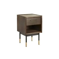 BDDIE Nightstand Bedside Table Simple Semi-Open Locker Living Room Bedroom Bedside Table Storage Cabinet Wooden Small Cabinet End Table For Bedroom, Living Room, College Dorm