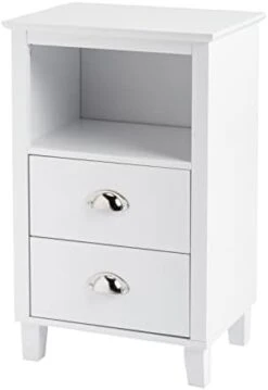 Simple And Modern 2 Drawers Cabinet Bedside Table, MDF Spray Paint High Legs Bedside Table, For Living Room, Bedroom, Hallway, Entryway Nightstand -Safavieh Furniture 21iiGEQFrAL. AC