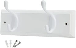 Keypak 2-Hook Wall-Mounted Coat Rack, White, Satin Nickel -Safavieh Furniture 21rO9P3frJL. AC