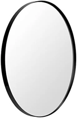 LOAAO 22"x30" Oval Bathroom Mirror - Matte Black Oval Mirror Wall Mounted With Black Metal Frame, Anti-Rust, Shatter-Proof, Tempered Glass -Safavieh Furniture 21sO56HRh6L. AC
