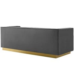 Modway Sanguine Vintage Glamour Channel Tufted Performance Velvet Upholstered Sofa In Gray -Safavieh Furniture 21siCPQ28OL