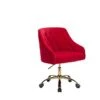 N/A ZOBIDO Home Office Task Chair With Wheels, Velvet Seashell Back Swivel Desk Chair, For Kids, Women, Girls Living Room, Vanity (red)