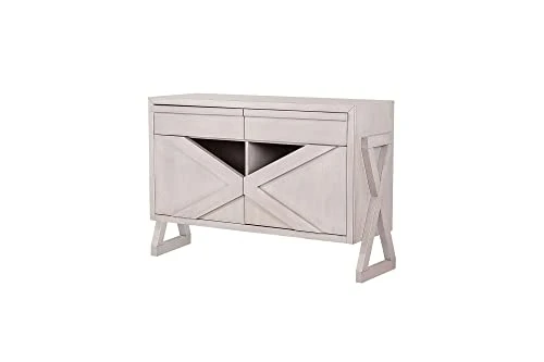 Pilaster Designs Indoor Home Decorative Furniture Figaro Buffet Server Cabinet With Storage Drawers, Wash Gray Wood 3 Pilaster Designs Indoor Home Decorative Furniture Figaro Buffet Server Cabinet With Storage Drawers, Wash Gray Wood - Image 3