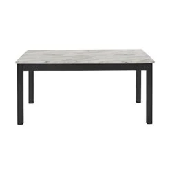 New Classic FURNITURE Celeste Dining Table For 6 With Heat Resistant Faux Marble, 64-Inch, Black Base With White & Gray Top -Safavieh Furniture 21zBs0JPaNS
