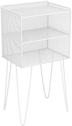 FURUIWUFENG Nightstand Iron Bedside Tables Metal Nightstand With 2 Open Storage Minimalist Style Tall End Table For Bedroom Living Room Office 23.6" H End Table (Color : Gold) -Safavieh Furniture 31 ul0iJQoS. AC