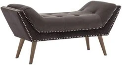 Guyou Tufted Storage Bench For Bedroom End Of Bed With Arms, Velvet Armed Entryway Bench With Storage Upholstered 51” Ottoman Bench With Nailed Trim For Window Seat Foyer Living Room (Black) -Safavieh Furniture 310 awbS0L. AC