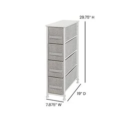 Flash Furniture Harris 4 Drawer Slim Wood Top White Cast Iron Frame Dresser Storage Tower With Light Gray Easy Pull Fabric Drawers 7 Flash Furniture Harris 4 Drawer Slim Wood Top White Cast Iron Frame Dresser Storage Tower With Light Gray Easy Pull Fabric Drawers -Safavieh Furniture 310B4Xvs7TL