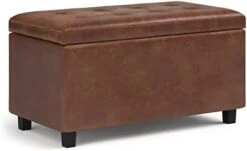 SIMPLIHOME Cosmopolitan 34 Inch Wide Rectangle Lift Top Storage Ottoman In Upholstered Stone Grey Tufted Faux Leather, Footrest Stool, Coffee Table For The Living Room, Bedroom And Kids Room -Safavieh Furniture 311Sh4Nk9wL. AC