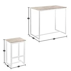 BYKALL Set Of 5, Industrial Style Bar Table Set, 4 Backless Bar Stools For Dining Area -Safavieh Furniture 311TpFqqR1L