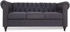 DRNCURN Chesterfield Sofa With Nail-Head For Living Room Office Sofa Set Modern Fabric Sofa Accent Tufted Chairs For Living Room -Safavieh Furniture 311iOMK9sxL. AC
