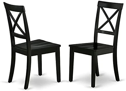 East West Furniture WHI-W Dining Chairs, BOC-BLK-W 2 East West Furniture WHI-W Dining Chairs, BOC-BLK-W - Image 2