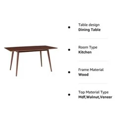 Walker Edison 6 Person Simple Wood Room Kitchen Table, Walnut -Safavieh Furniture 31255Y9tHcL