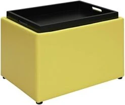 Convenience Concepts Designs4Comfort Accent Storage Ottoman With Reversible Tray, Espresso Faux Leather 22.75 X 15.75 X 16 25 Convenience Concepts Designs4Comfort Accent Storage Ottoman With Reversible Tray, Espresso Faux Leather 22.75 X 15.75 X 16 -Safavieh Furniture 312IknkyUEL. AC