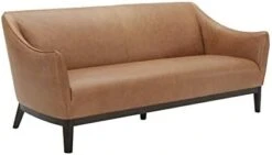 Amazon Brand – Rivet Bayard Contemporary Leather Sofa Couch With Curved Armrests, 76"W, Cognac -Safavieh Furniture 312LlGATwLL. AC