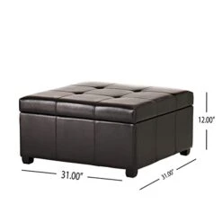 Christopher Knight Home Carlsbad Bonded Leather Storage Ottoman, Espresso 7 Christopher Knight Home Carlsbad Bonded Leather Storage Ottoman, Espresso -Safavieh Furniture 312OTWktIyL