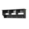 Hawthorne Collections Entryway Wall Cubby Shelf Coat Rack In Black