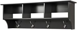 Hawthorne Collections Entryway Wall Cubby Shelf Coat Rack In Black -Safavieh Furniture 312ZbckJTgL. AC