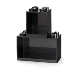 Room Copenhagen Lego Brick Set With 4-Stud And 8-Stud Box Shelves, Black