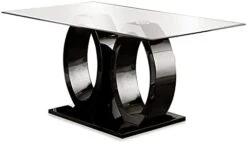 Furniture Of America Glass Top Rectangle Dining Table In Black -Safavieh Furniture 312yrsuTy2S. AC