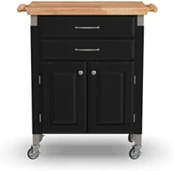 Home Styles Black Dolly Madison Prep And Serve Kitchen Cart With Natural Top, Locking Casters, Two Drawers, Two Storage Cabinets 6 Home Styles Black Dolly Madison Prep And Serve Kitchen Cart With Natural Top, Locking Casters, Two Drawers, Two Storage Cabinets -Safavieh Furniture 313L4dhaxoL. AC