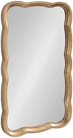 Kate And Laurel Hatherleigh Scallop Wooden Wall Mirror, 24 X 38, Antique Gold, Farmhouse Scalloped Wavy Mirror For Home Decor 4 Kate And Laurel Hatherleigh Scallop Wooden Wall Mirror, 24 X 38, Antique Gold, Farmhouse Scalloped Wavy Mirror For Home Decor - Image 4