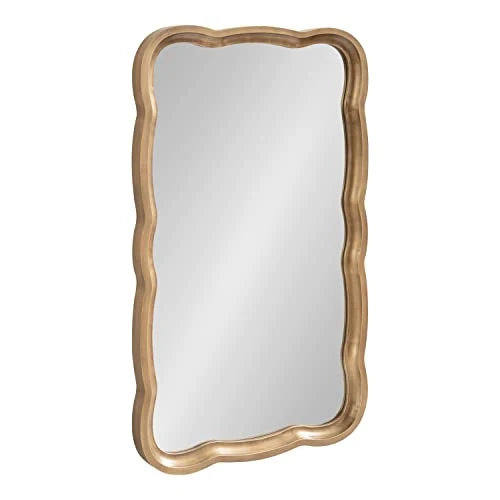 Kate And Laurel Hatherleigh Scallop Wooden Wall Mirror, 24 X 38, Antique Gold, Farmhouse Scalloped Wavy Mirror For Home Decor 1 Kate And Laurel Hatherleigh Scallop Wooden Wall Mirror, 24 X 38, Antique Gold, Farmhouse Scalloped Wavy Mirror For Home Decor